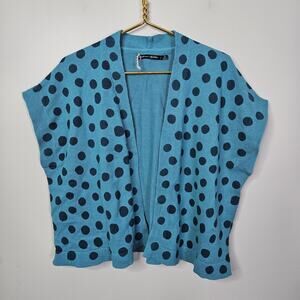 Gudrun Sjoden Open Front Knitted Cardigan Polka Dot Women's Size Large